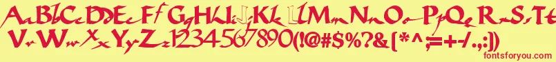 fuente Bigbrushfont19Bold – Fuentes Rojas Sobre Fondo Amarillo