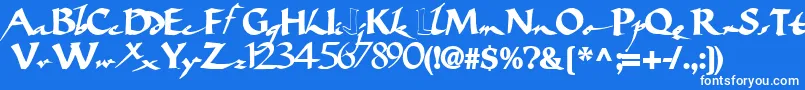 Fonte Bigbrushfont19Bold – fontes brancas em um fundo azul