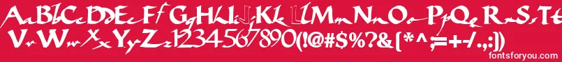 Czcionka Bigbrushfont19Bold – białe czcionki na czerwonym tle