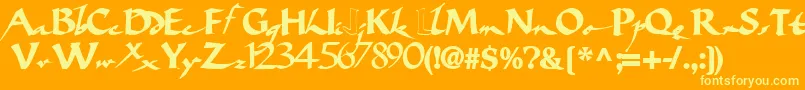 Bigbrushfont19Bold Font – Yellow Fonts on Orange Background