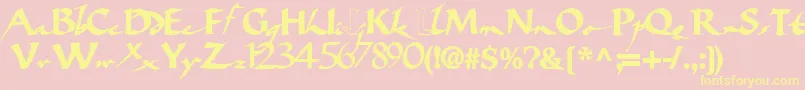 Bigbrushfont19Bold Font – Yellow Fonts on Pink Background