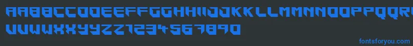 フォントBlockar – 黒い背景に青い文字