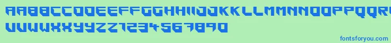 フォントBlockar – 青い文字は緑の背景です。