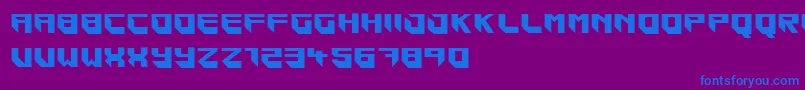 フォントBlockar – 紫色の背景に青い文字