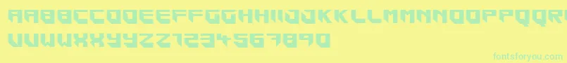 フォントBlockar – 黄色い背景に緑の文字