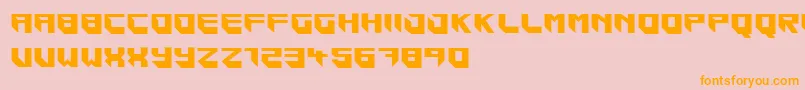 フォントBlockar – オレンジの文字がピンクの背景にあります。