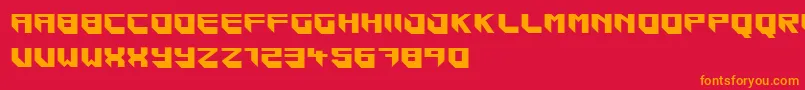 フォントBlockar – 赤い背景にオレンジの文字