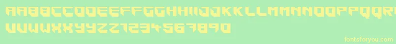 フォントBlockar – 黄色の文字が緑の背景にあります