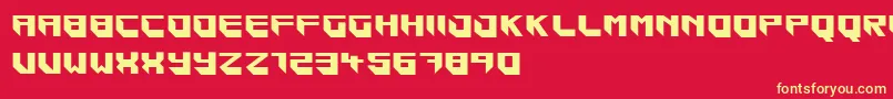 フォントBlockar – 黄色の文字、赤い背景