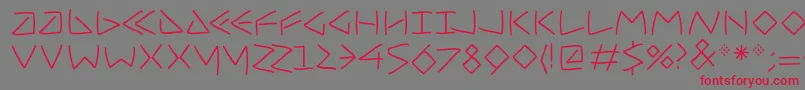 フォントUncialfiftysoftMedium – 赤い文字の灰色の背景