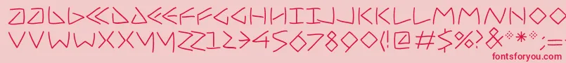 フォントUncialfiftysoftMedium – ピンクの背景に赤い文字