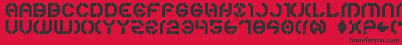 フォントYear3000Bold – 赤い背景に黒い文字