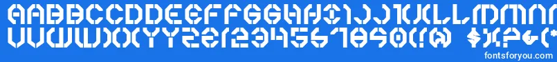 フォントYear3000Bold – 青い背景に白い文字