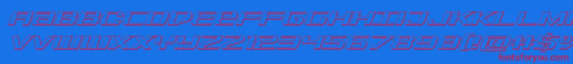 フォントSdf3Dital – 赤い文字の青い背景