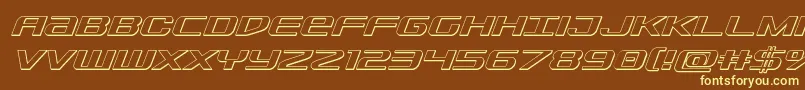 Sdf3Dital-fontti – keltaiset fontit ruskealla taustalla