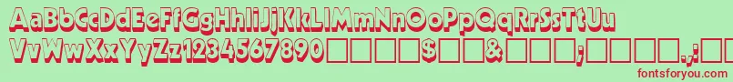 Cableshaded-fontti – punaiset fontit vihreällä taustalla