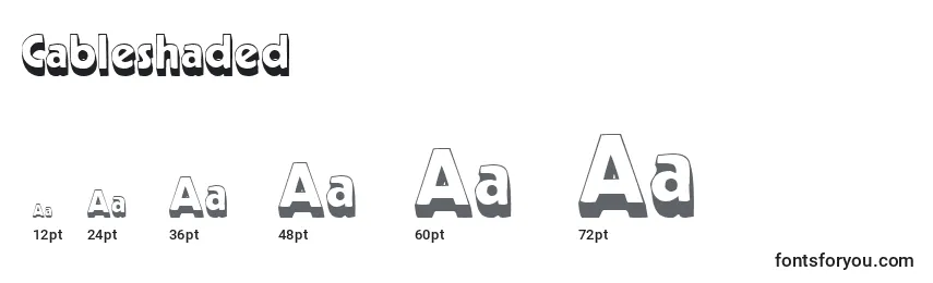 Cableshaded Font Sizes