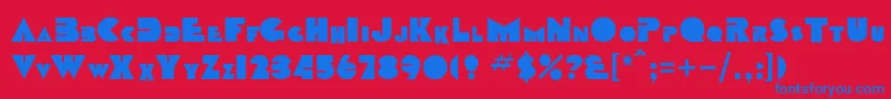 SharktoothNormal Font – Blue Fonts on Red Background