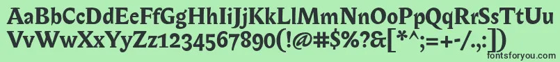 フォントBiblonOtBold – 緑の背景に黒い文字