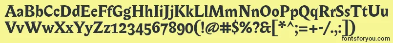 BiblonOtBold Font – Black Fonts on Yellow Background