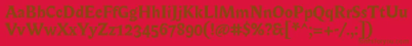 Police BiblonOtBold – polices brunes sur fond rouge