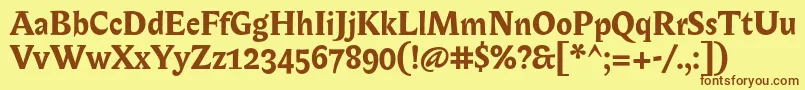 BiblonOtBold Font – Brown Fonts on Yellow Background