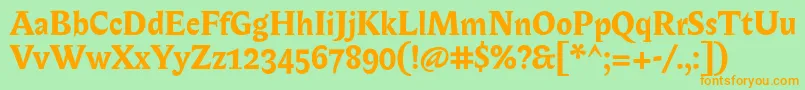 BiblonOtBold Font – Orange Fonts on Green Background