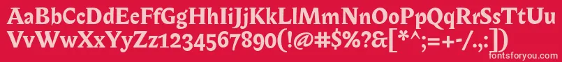 BiblonOtBold Font – Pink Fonts on Red Background