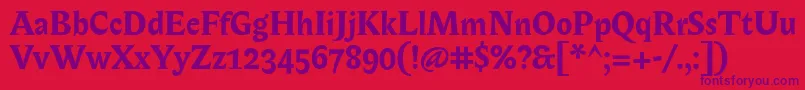 BiblonOtBold Font – Purple Fonts on Red Background