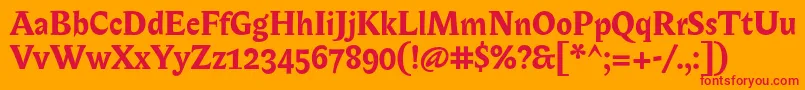 BiblonOtBold Font – Red Fonts on Orange Background