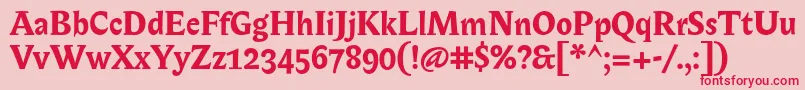 BiblonOtBold-Schriftart – Rote Schriften auf rosa Hintergrund