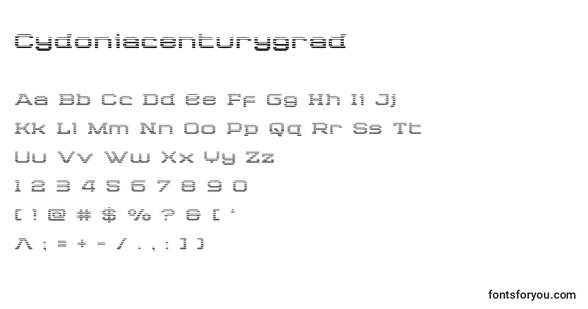 Czcionka Cydoniacenturygrad – alfabet, cyfry, specjalne znaki