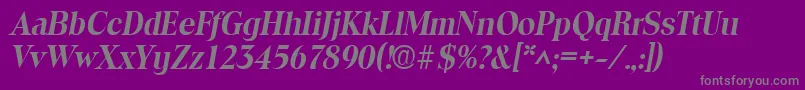 ToledoBoldItalic-Schriftart – Graue Schriften auf violettem Hintergrund