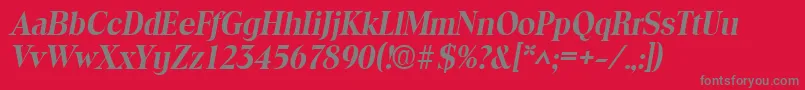ToledoBoldItalic Font – Gray Fonts on Red Background