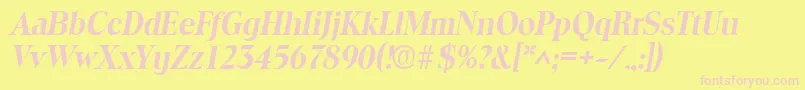 ToledoBoldItalic Font – Pink Fonts on Yellow Background