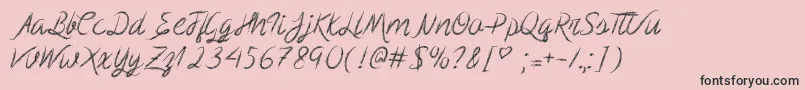 MfScribbleScript Font – Black Fonts on Pink Background