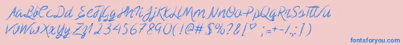 fuente MfScribbleScript – Fuentes Azules Sobre Fondo Rosa