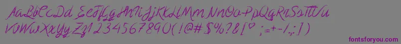 MfScribbleScript Font – Purple Fonts on Gray Background
