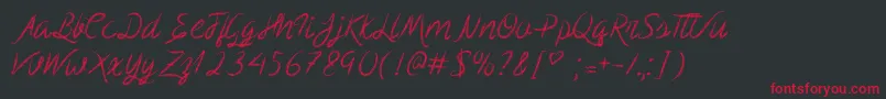フォントMfScribbleScript – 黒い背景に赤い文字