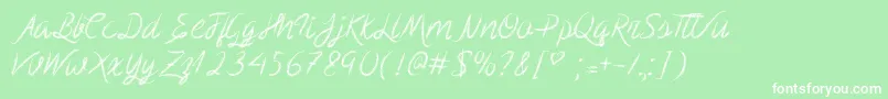 MfScribbleScript Font – White Fonts on Green Background