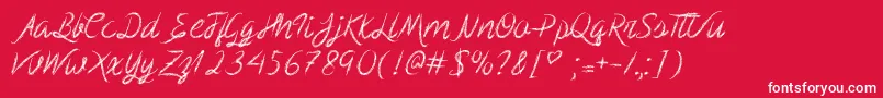 MfScribbleScript Font – White Fonts on Red Background