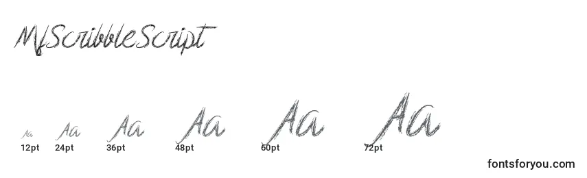 MfScribbleScript Font Sizes