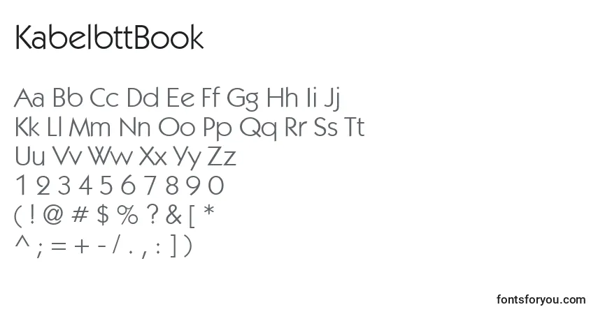 A fonte KabelbttBook – alfabeto, números, caracteres especiais