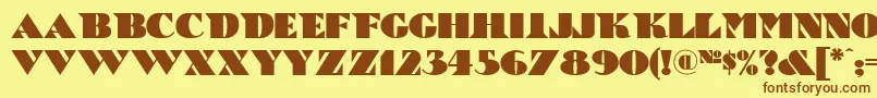 BricABraqueNf Font – Brown Fonts on Yellow Background
