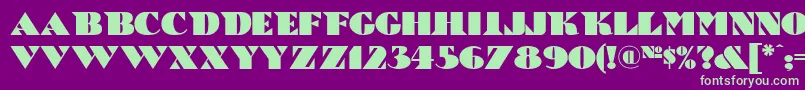 BricABraqueNf-Schriftart – Grüne Schriften auf violettem Hintergrund
