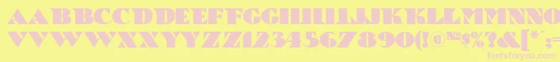 BricABraqueNf Font – Pink Fonts on Yellow Background