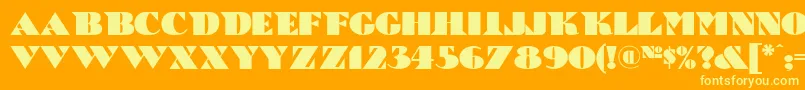 BricABraqueNf Font – Yellow Fonts on Orange Background