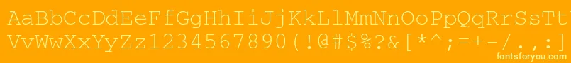 Courierdosctt Font – Yellow Fonts on Orange Background