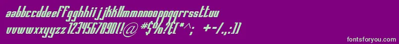 Шрифт Printedcircuitboarditalic – зелёные шрифты на фиолетовом фоне