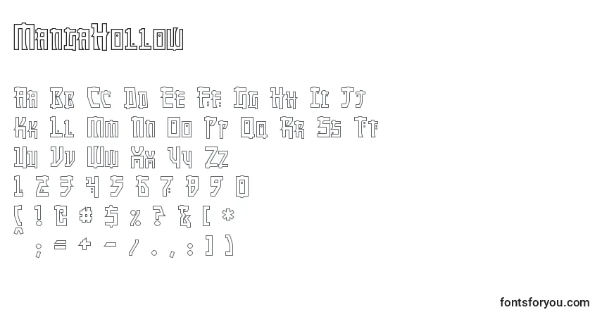 A fonte MangaHollow – alfabeto, números, caracteres especiais